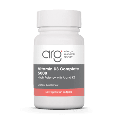 Vitamin D3 Complete 5000 High Potency with A and K2 (120 Softgels)