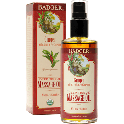 Deep Tissue Massage Oil w/Ginger (4 Ounces)