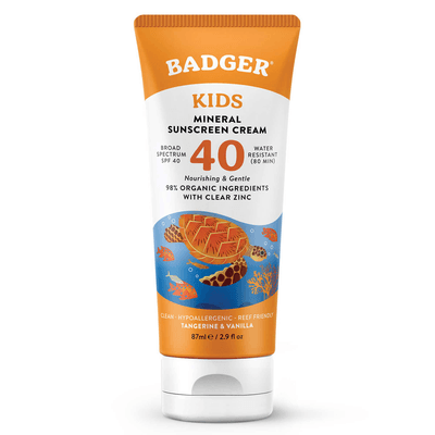 Badger SPF 40 Kids Mineral Sunscreen Cream (2.9 Ounces)