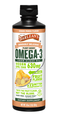 Seriuosly Delicious Omega-3 from Algae Oil Ginger Peach (454 Grams)