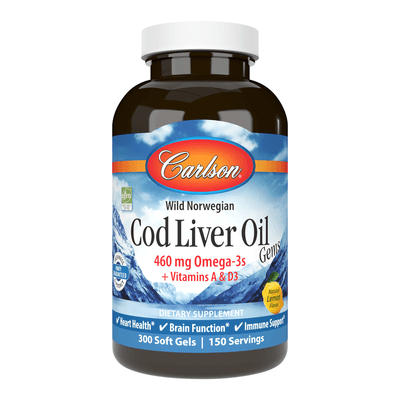 Cod Liver Oil Gems™ 460mg (300 Softgels)