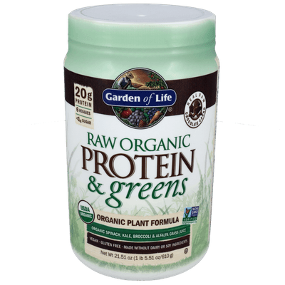 Raw Organic Protein and Greens Chocolate Powder (611 Grams)