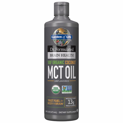 Dr. Formulated Brain Health 100% Organic Coconut MCT Oil (473 Milliliters)