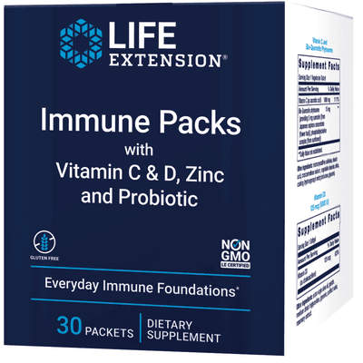Immune Packs with Vitamin C & D, Zinc and Probiotic (30 packets)