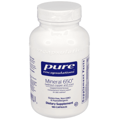 Mineral 650 W/O Cu &Fe (180 capsules)