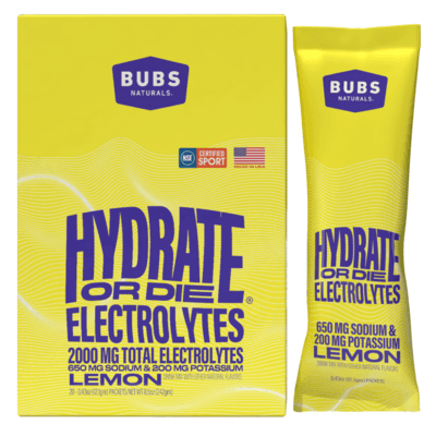 Hydrate or Die Electrolytes - Lemon (20 packets)