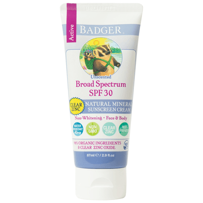 SPF 30 Clear Zinc Sunscreen Cream (2.9 Ounces)