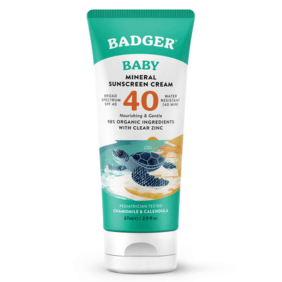 Badger SPF 40 Baby Mineral Sunscreen Cream (2.9 Ounces)