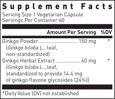 Ginkgo Biloba Max-V (California Only) (60 capsules)