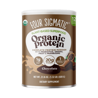 Plant-Based Organic Protein with Superfoods, Chocolate (600 Grams)