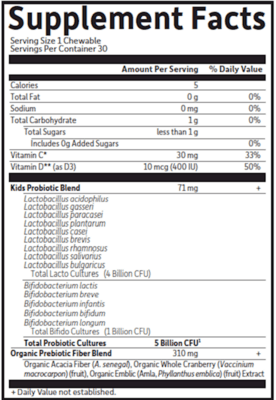 Dr. Formulated Probiotics Organic Kids Watermelon (30 Chewables)