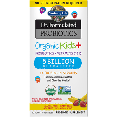 Organic Kids Probiotics Straw SS (30 Chewables)