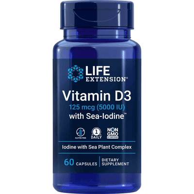 Vitamin D3 with Sea-Iodine 5000 (60 capsules)