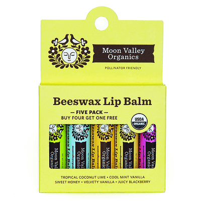5 Pack Beeswax Lip Balm (5 Count)