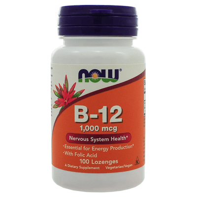 Vitamin B-12 (1000mcg) w/Folic Acid Chewable (100 lozenges)