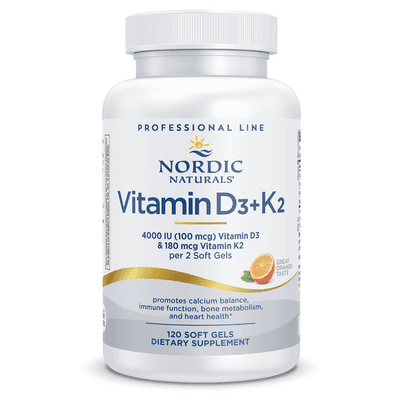 Vitamin D3+K2, Orange (120 Softgels)