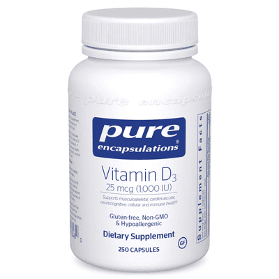Vitamin D3 25mcg (1,000IU) (250 capsules)