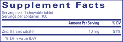 Zinc chewables (100 Chewables)