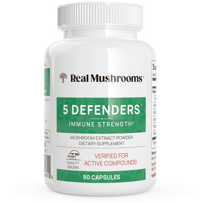 5 Defenders™ Mushroom Extract Blend Powder Capsules (90 capsules)