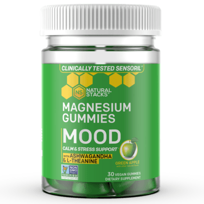 Mood Magnesium Gummies with Ashwagandha & L-Theanine, Green Apple (30 gummies)