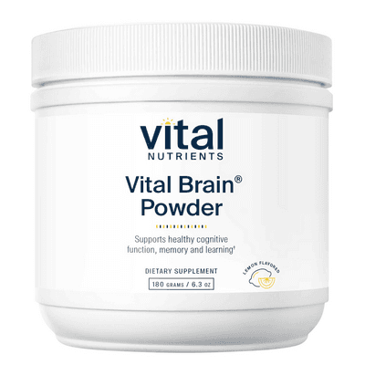 Vital Brain® Powder with GPC, ALC, and PS, Lemon Flavor (180 Grams)