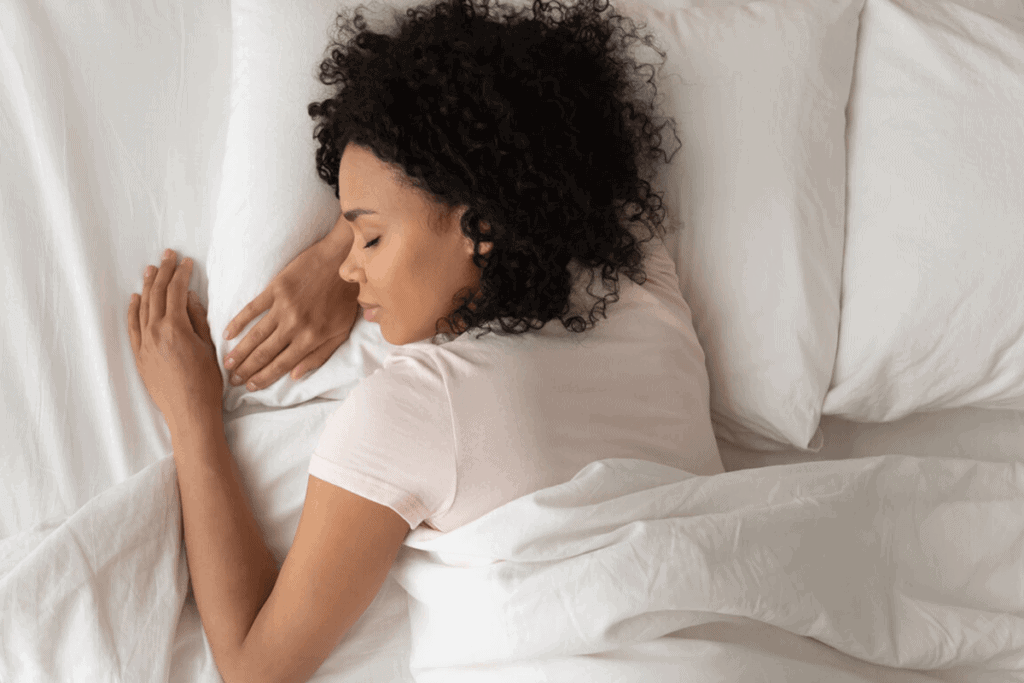 woman in her bed sleeping