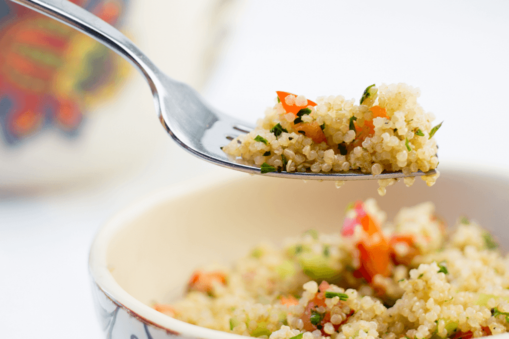 Fork full of rice