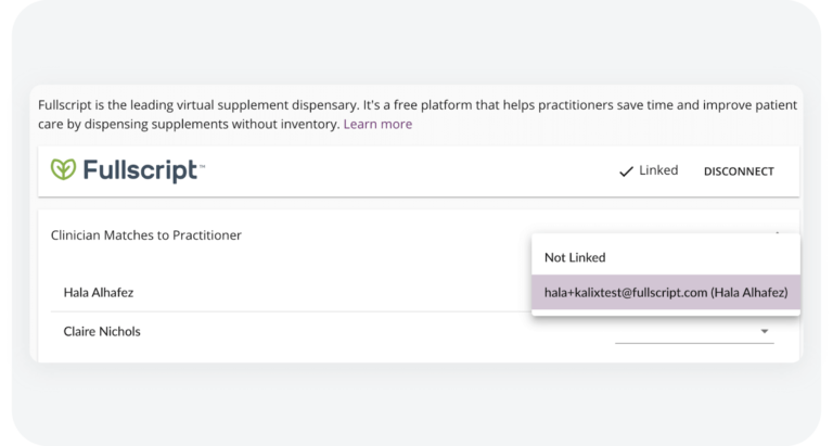 screenshot of a step to confirm the practitioner account