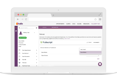 Kalix account page displayed on a laptop