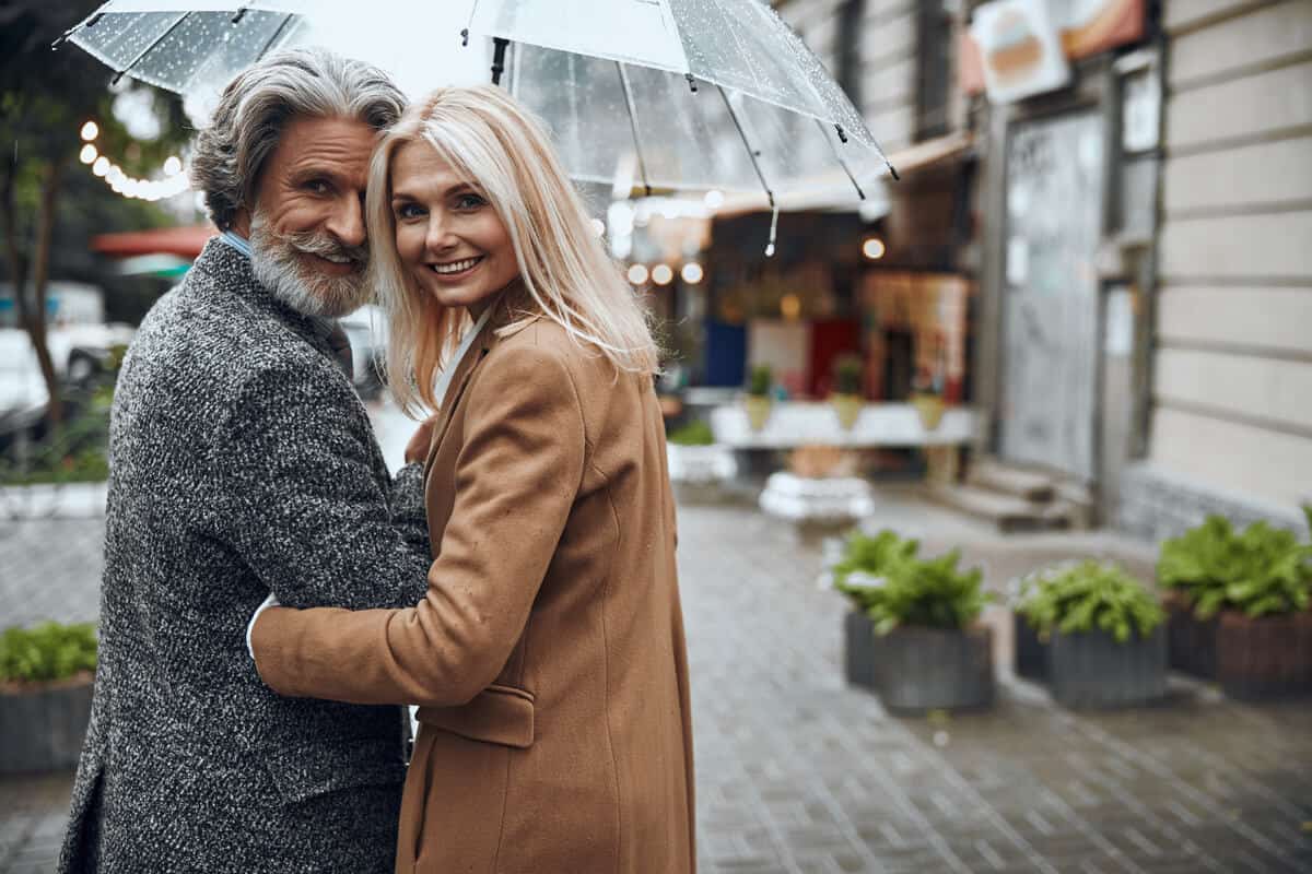 Man and woman hugging
