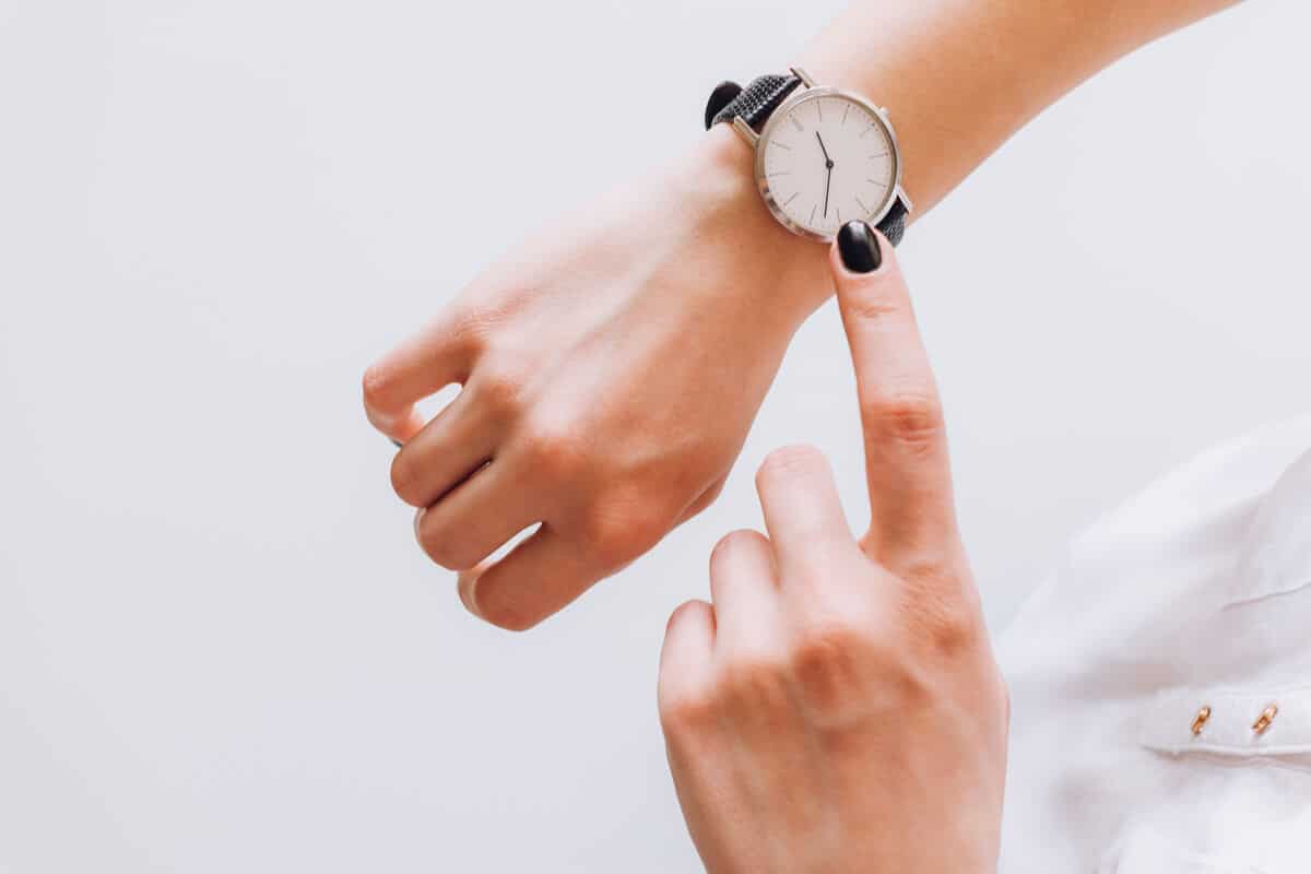 Woman looking at watch
