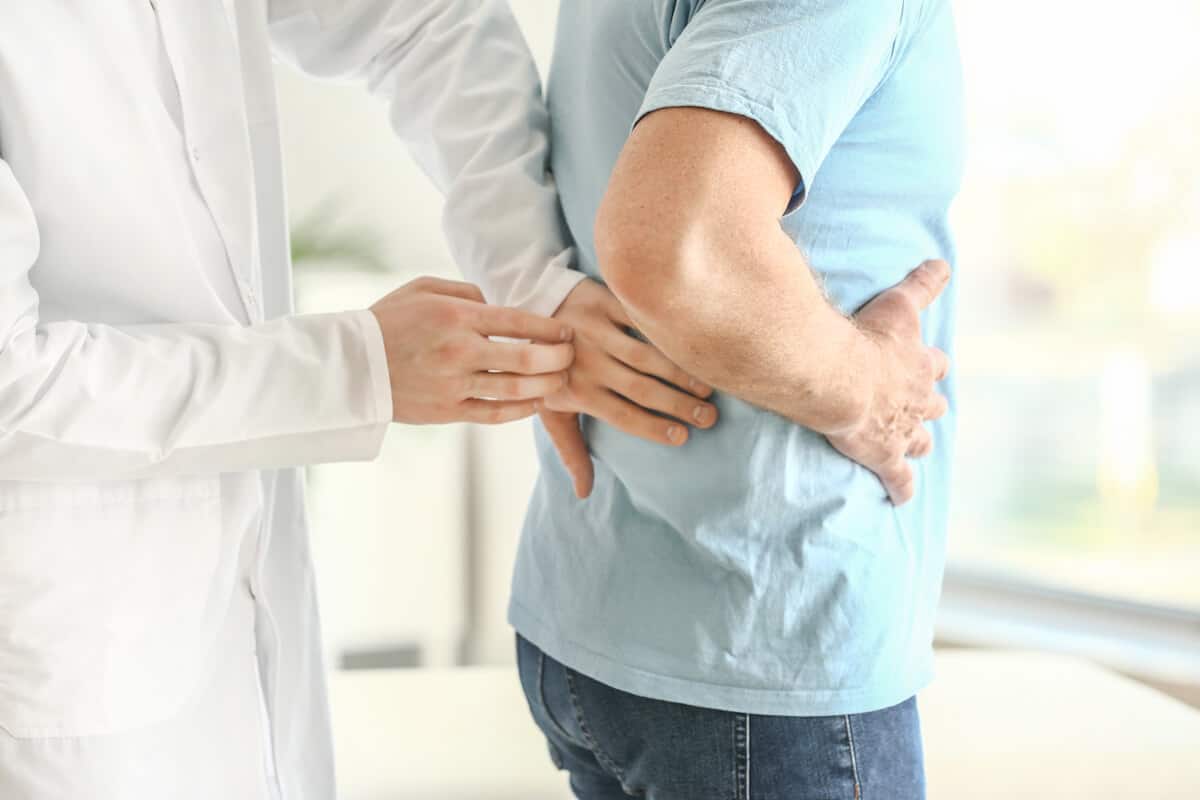 Doctor examining a patient 