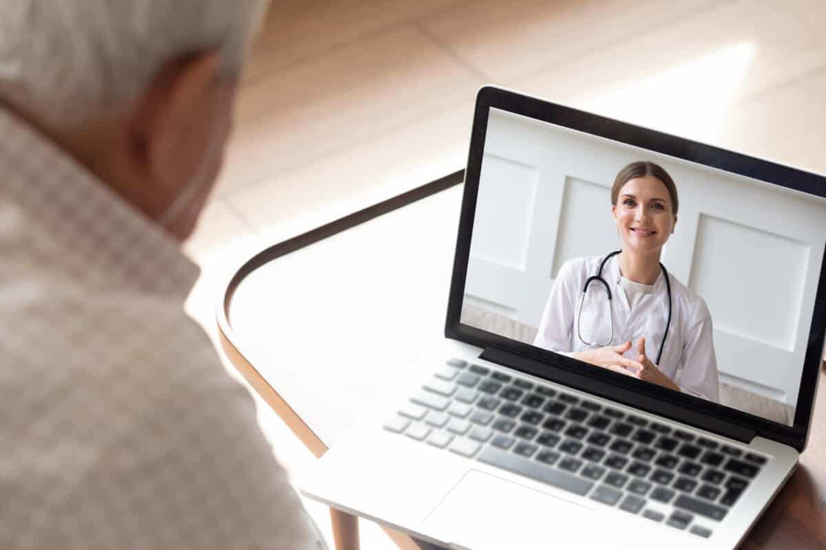 Doctor with a patient on a telehealth appointment