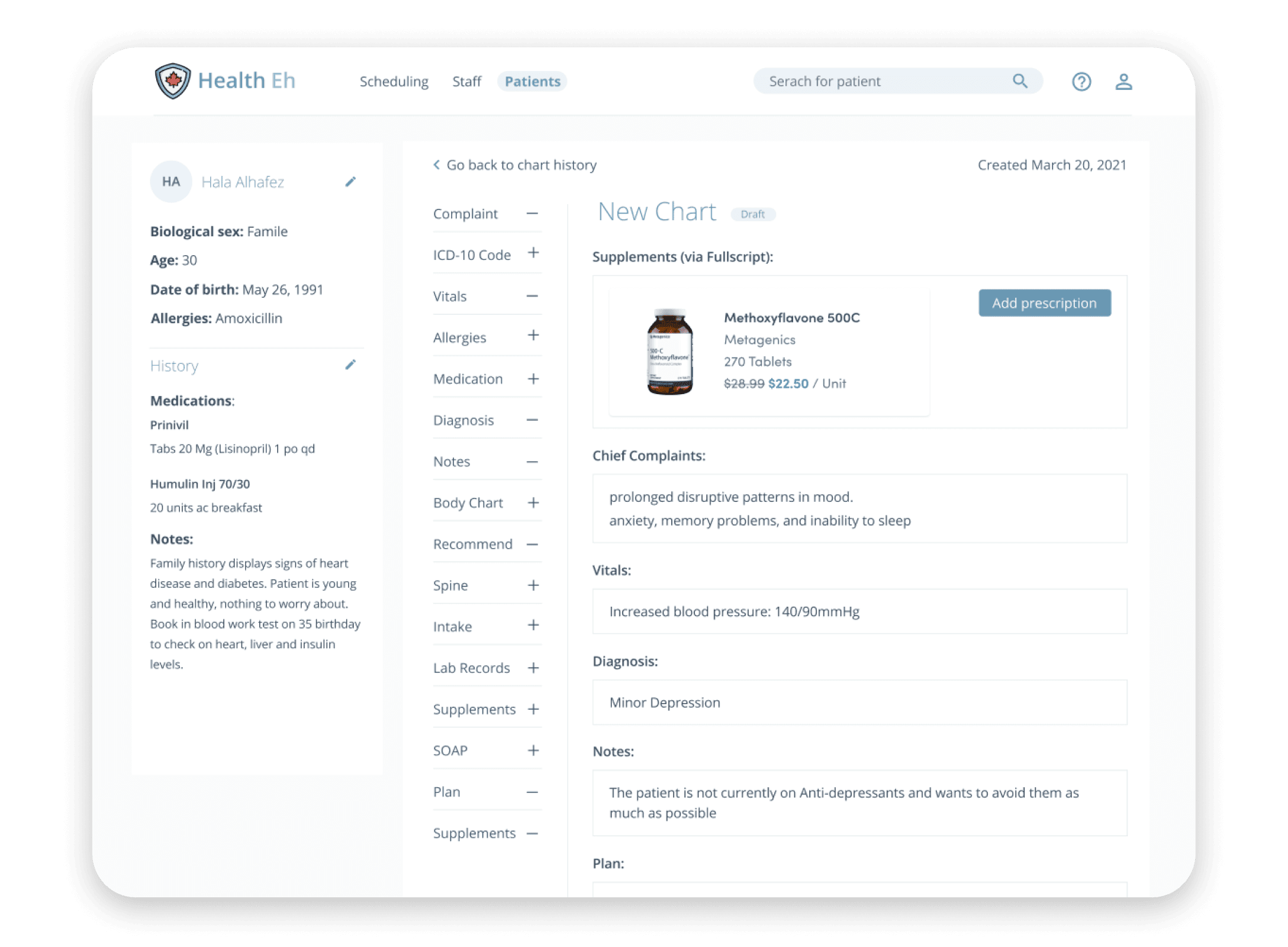 api fullscript treatment plan tool in an EHR platform