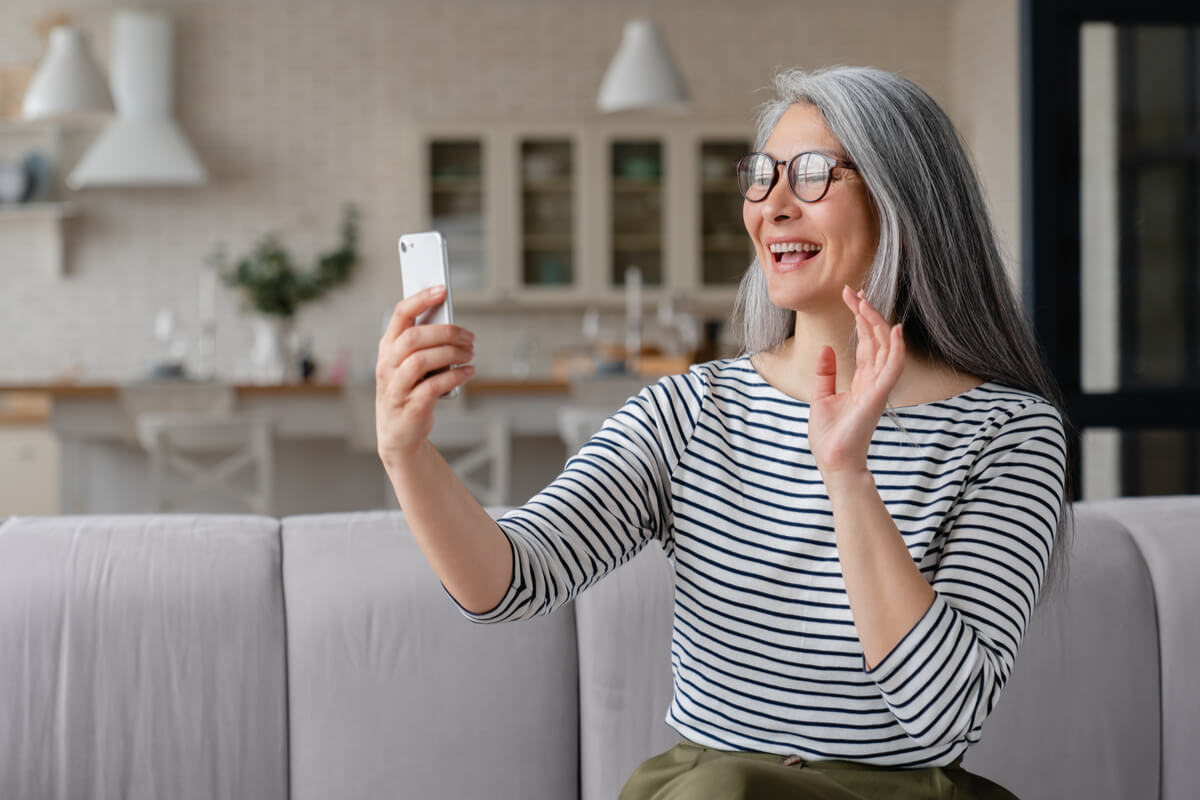 woman using a phone