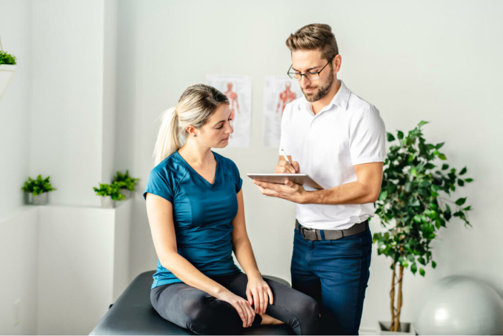 practitioner consulting with patient