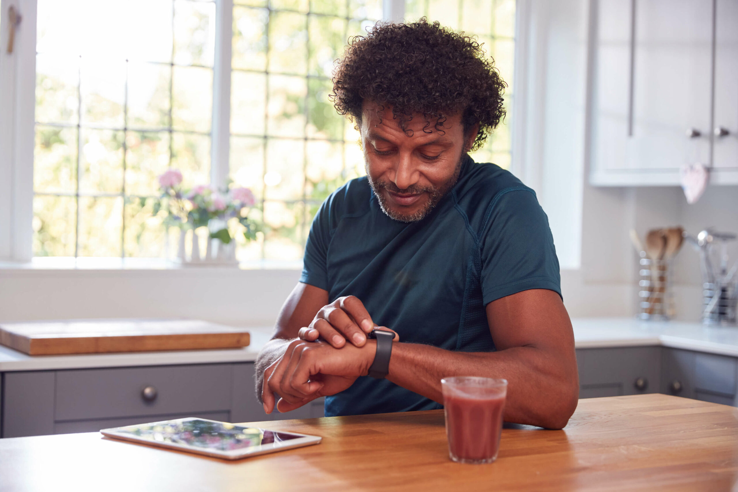 behavior change app man using a smart watch