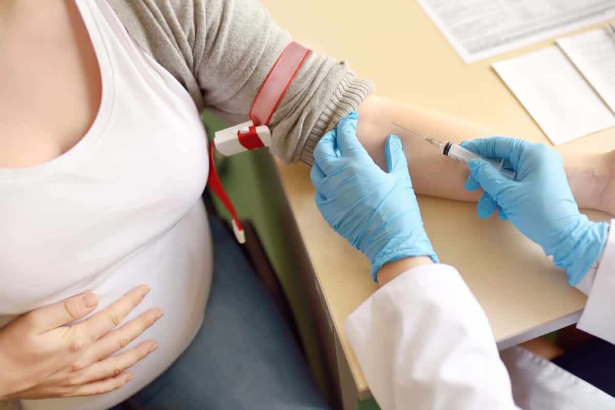woman getting a lab test done