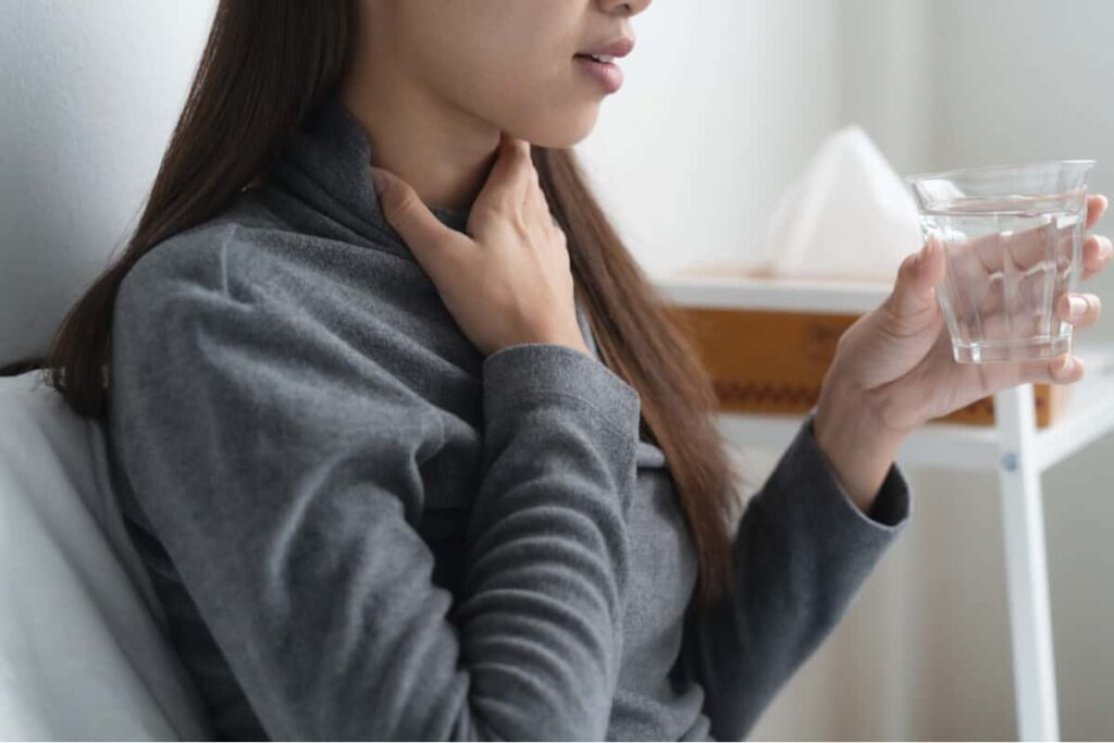 woman with strep throat