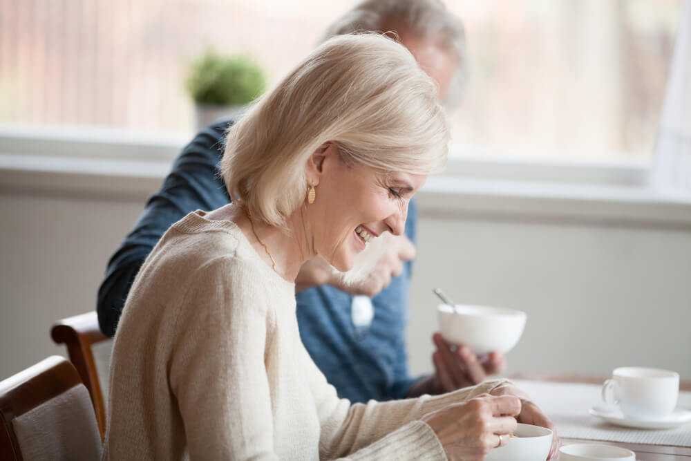 elderly woman eating